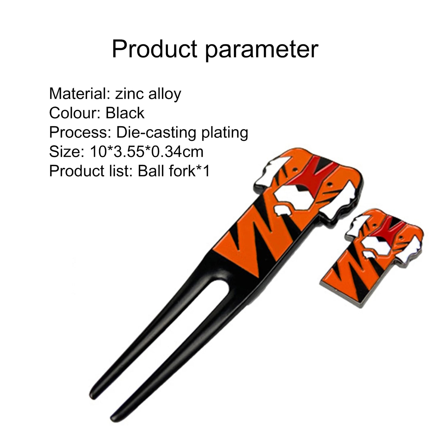 Golf Divot Repair Tool with Golf Ball Marker Anti-Scratch Cartoon Tiger Pattern Golf Pitch Repairer Divot Tool Golf Accessory