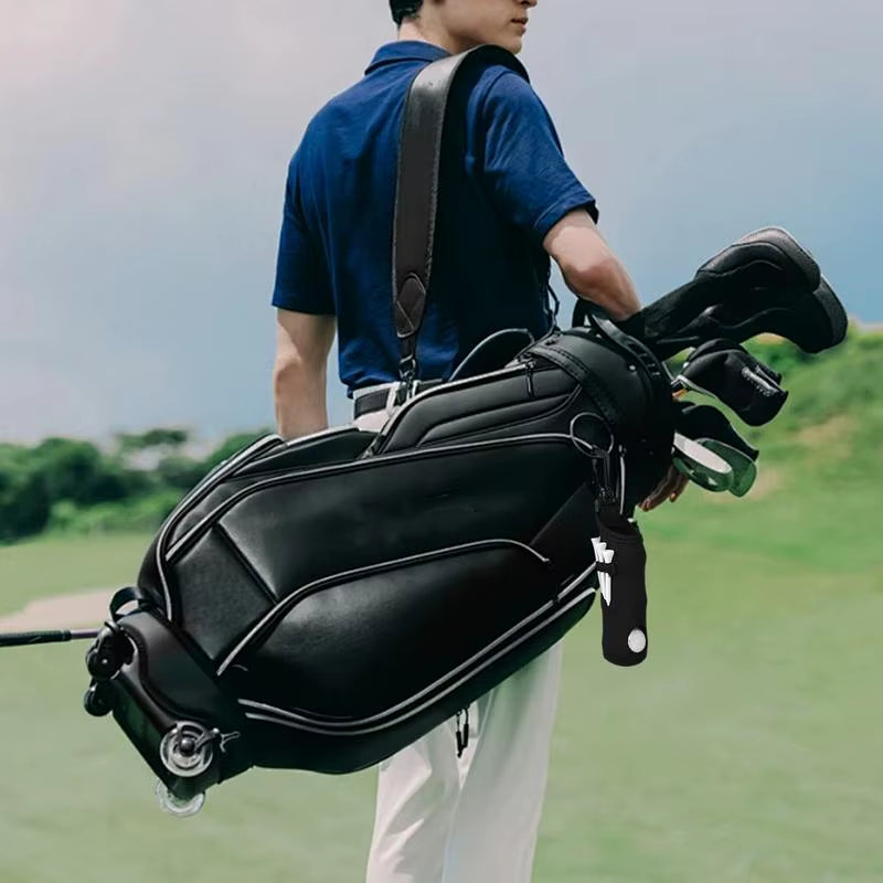 Golf Ball Holder Portable Golf Tee Holders Outdoor Golf Accessories Golf Ball Sleeve with Belt Clip Golf Ball Storage Bag For