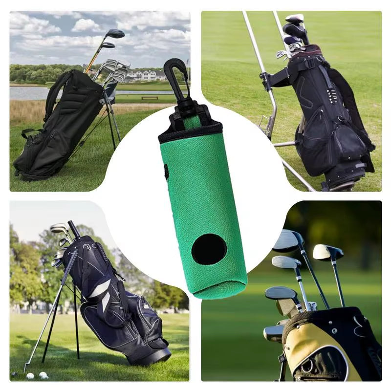 Golf Ball Holder Portable Golf Tee Holders Outdoor Golf Accessories Golf Ball Sleeve with Belt Clip Golf Ball Storage Bag For