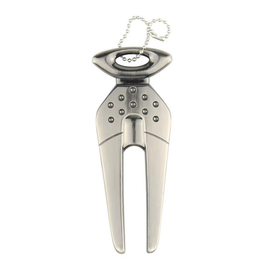 Golf Divot Tool Reusable Non-Fading Mark Tool Zinc Alloy Golf Pitchfork Golf Training Aid Golf Equipment