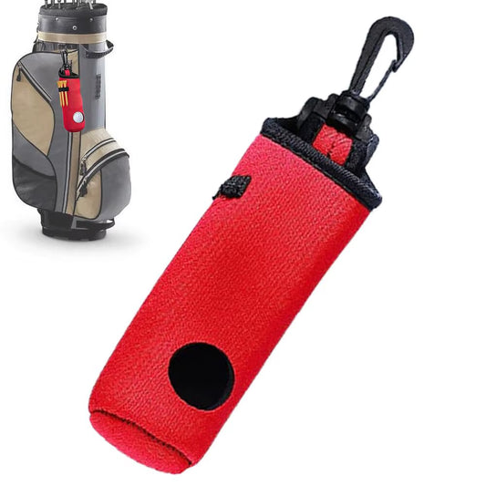 Golf Ball Holder Portable Golf Tee Holders Outdoor Golf Accessories Golf Ball Sleeve with Belt Clip Golf Ball Storage Bag For